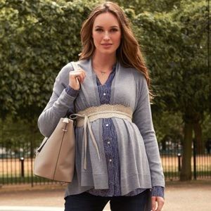 Blue Grey Marl Maternity Cardigan